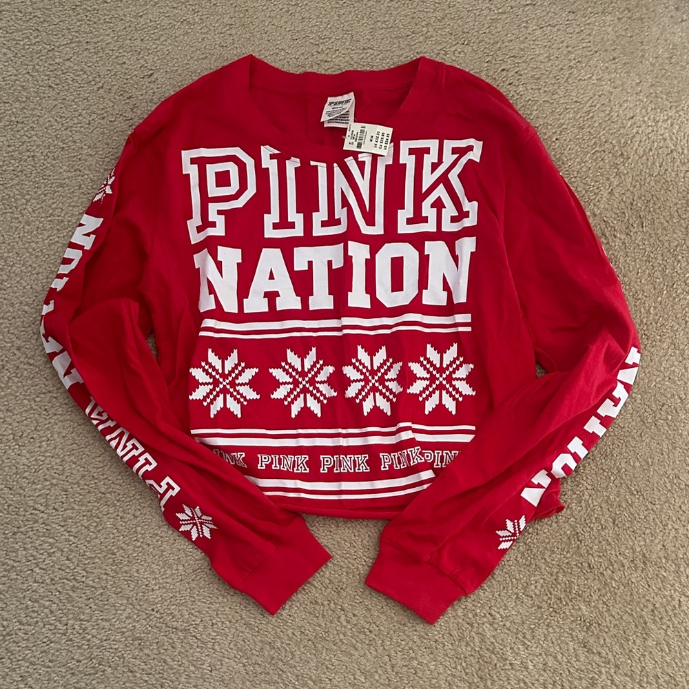 PINK Victoria's Secret Red Crew Neck Sweater
